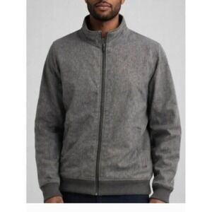 Tommy Hilfiger Mens Grey Hooded Softshell Bomber Jacket XL Quilted Lined Zip Up